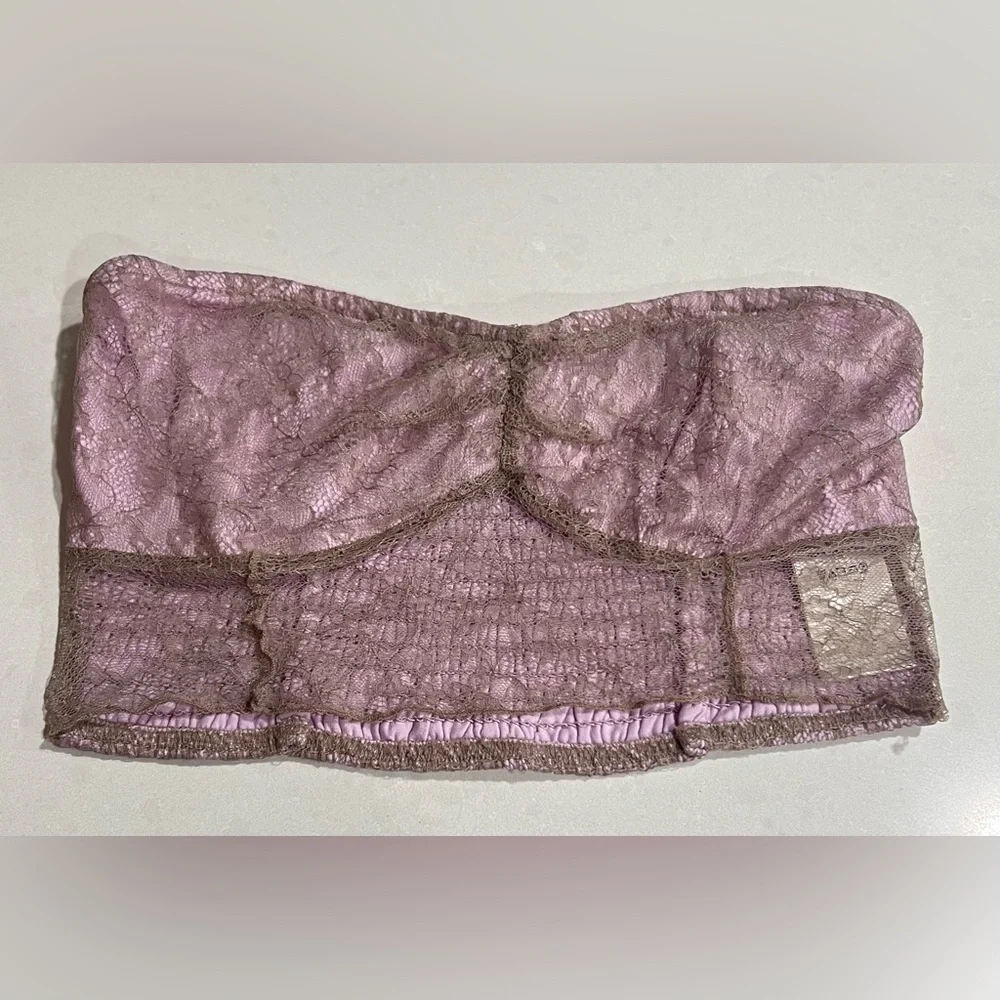 Free People Shape of‎ You Crop Top Size Small Sandy Pink Lace